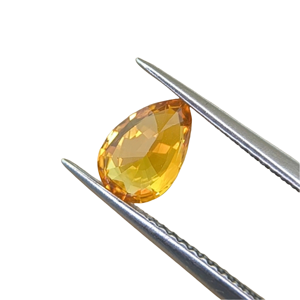 Natural loose yellow sapphire gemstone pear shape