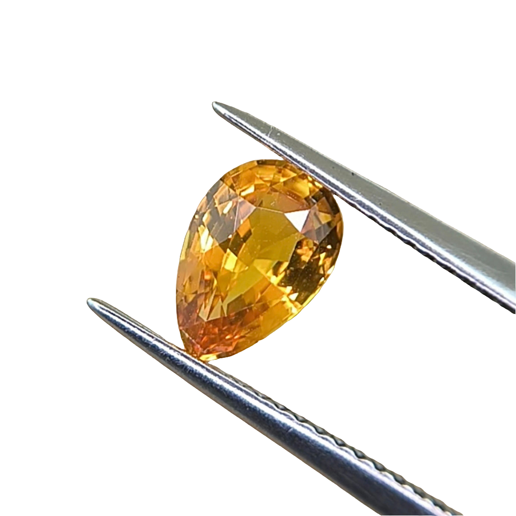 Natural loose yellow sapphire gemstone pear shape