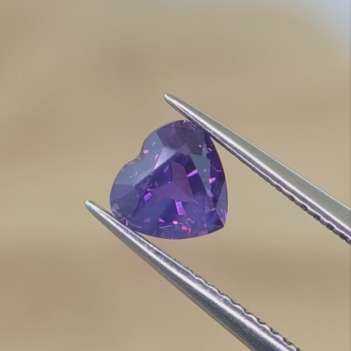 Natural loose Faceted hazy purple sapphire heart shaped - Pearl Island Gem