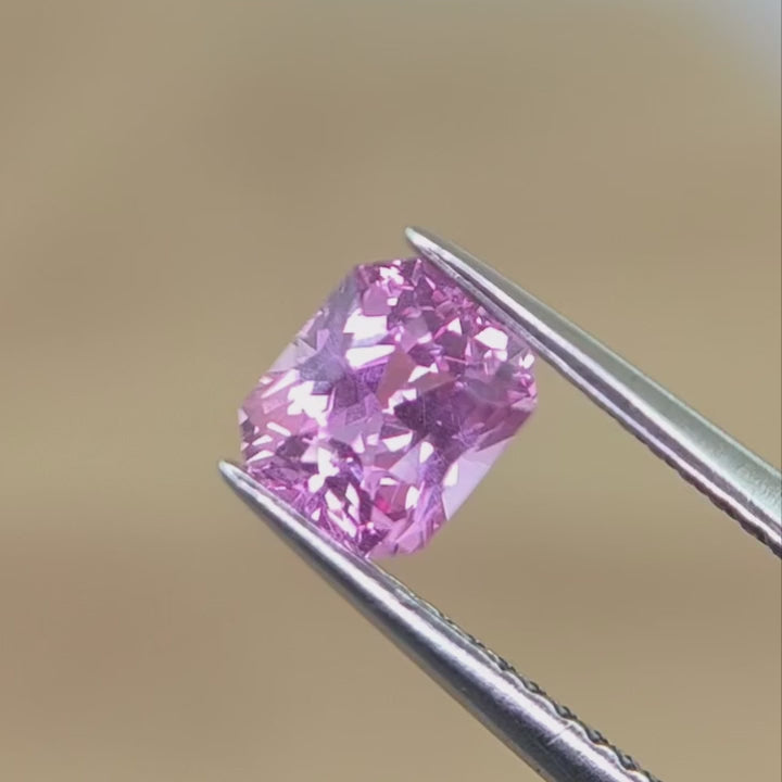 Natural loose pink sapphire radiant cut