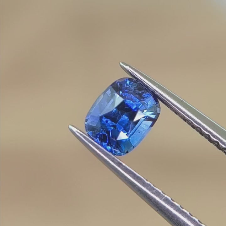 Natural loose blue sapphire gemstone cushion shape