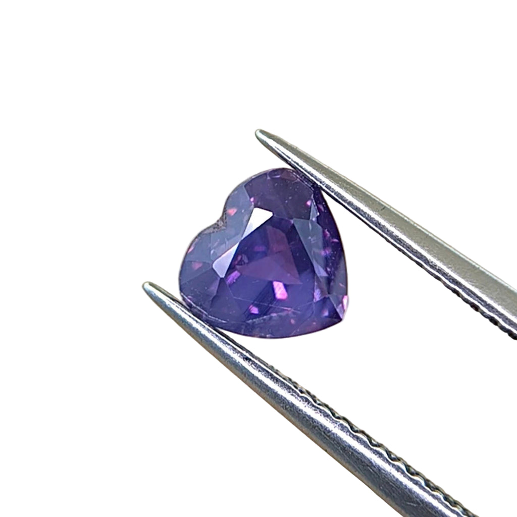 Natural loose Faceted hazy purple sapphire heart shaped - Pearl Island Gem