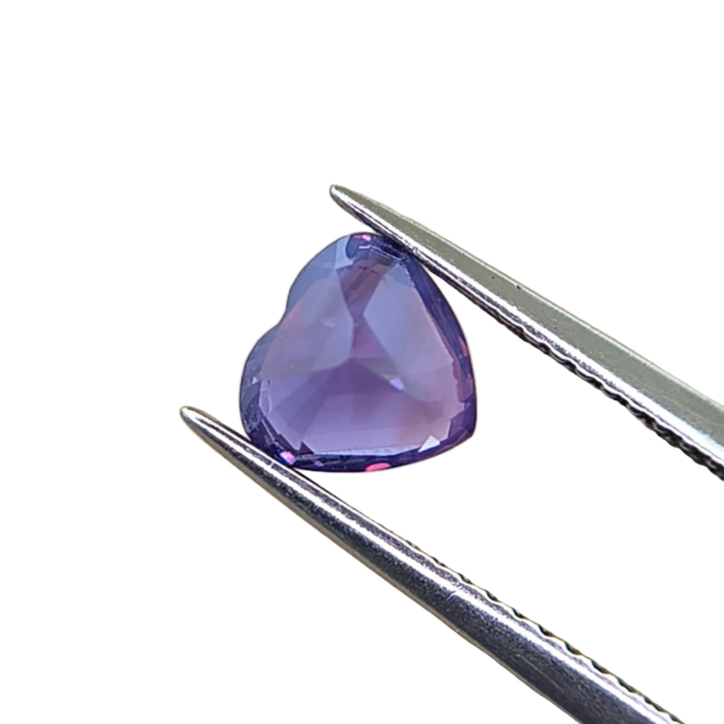 Natural loose Faceted hazy purple sapphire heart shaped - Pearl Island Gem